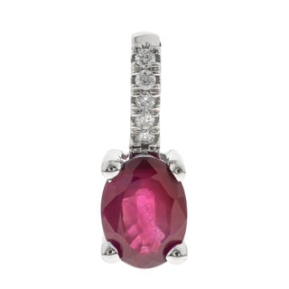 Alessandra 10K White Gold Oval-Cut Mozambique Ruby Pendant