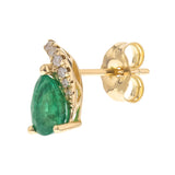 Celeste 10K Yellow Gold Pear-Cut Emerald Earring