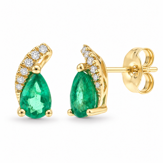 Celeste 10K Yellow Gold Pear-Cut Emerald Earring