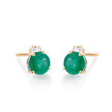 Mila 10K Yellow Gold Round-Cut Natural Zambian Emerald Earrings
