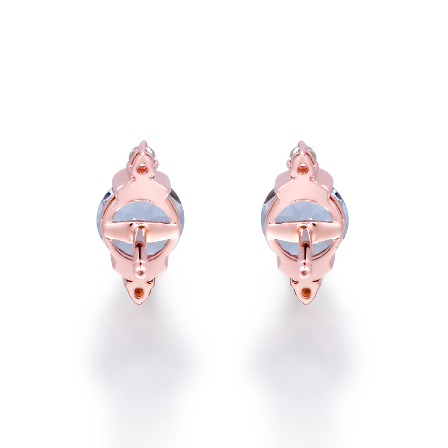 Charles 10K Rose Gold Round-Cut Brazilian Aquamarine Earrings