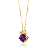 Aurora 10K Yellow Gold Cushion-Cut Brazilian Amethyst Pendant