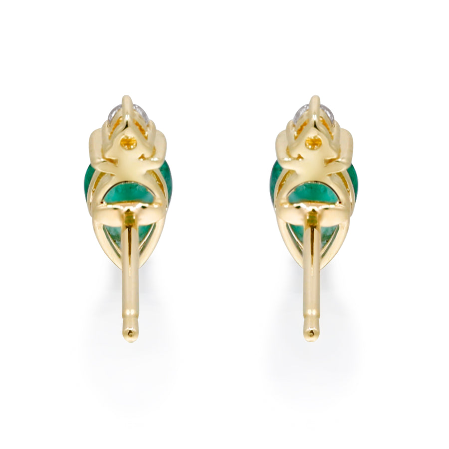 Remi 10K Yellow Gold Pear-Cut Zambian Emerald Earrings