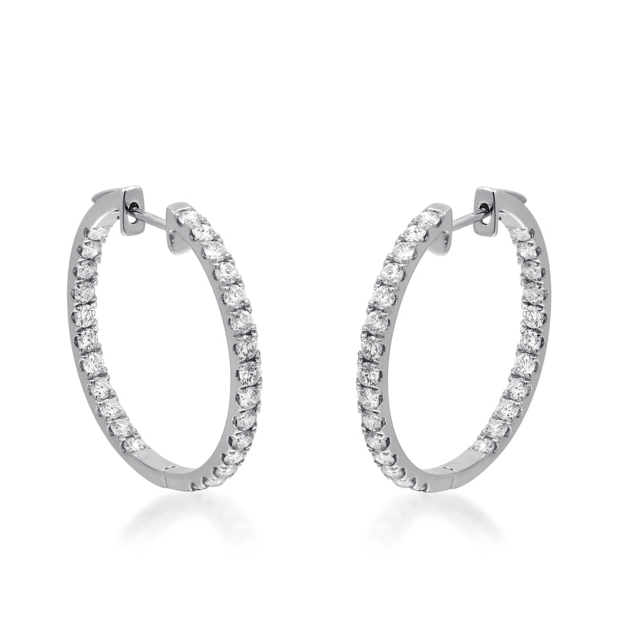 Wrenlee 14K White Gold Round-Cut White Diamond Earring