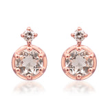 Georgia 10K Rose Gold Round-Cut Morganite Earrings