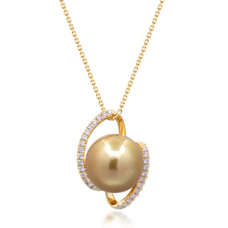 Kamilah 14K Yellow Gold Round-Cut Pearl Pendant