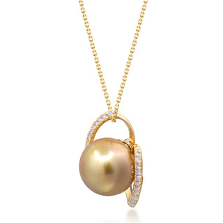 Kamilah 14K Yellow Gold Round-Cut Pearl Pendant