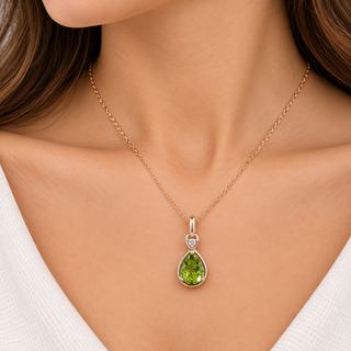 Valerie 14K Yellow Gold Pear-Cut Peridot Pendant