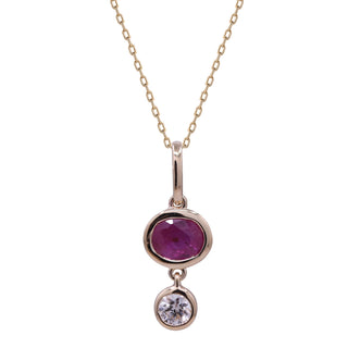 Amelie 14K Yellow Gold Oval-Cut Mozambique Ruby Pendant