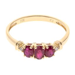 Macy 10K Yellow Gold Oval-Cut  Mozambique Ruby Ring