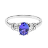 Nora 10K White Gold Round-Cut Tanzanian Tanzanite Ring