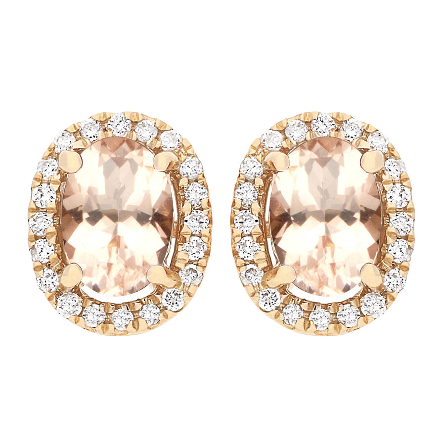 Raya 10K Rose Gold Oval-Cut Madagascar Morganite Earrings