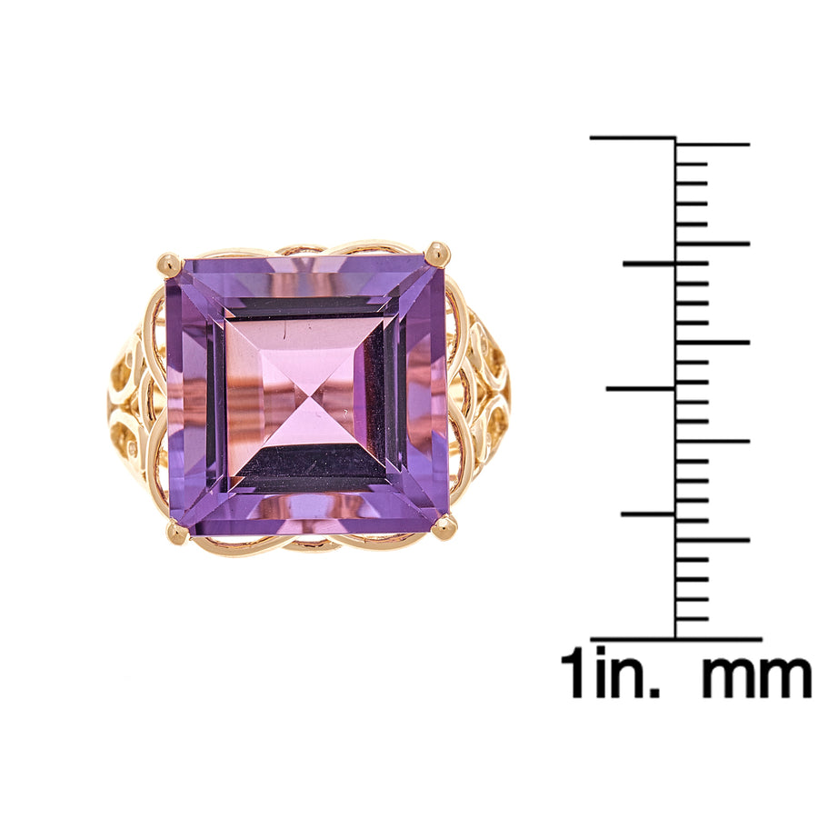 Ashlyn 10K Yellow Gold Princess-Cut Brazilian Amethyst Ring