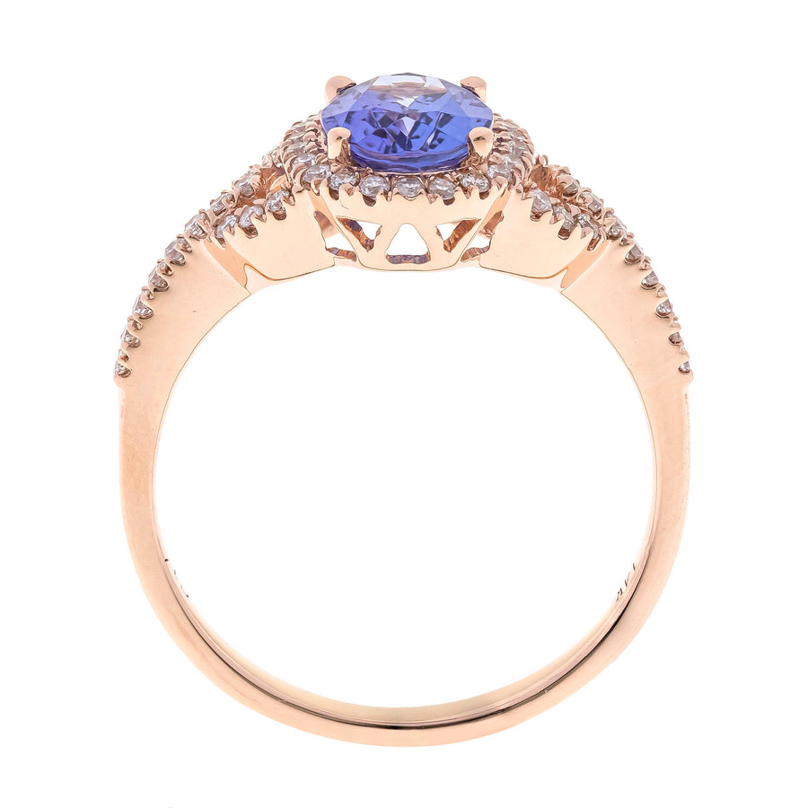 Adalynn 14K Rose Gold Oval-Cut Tanzanite Ring