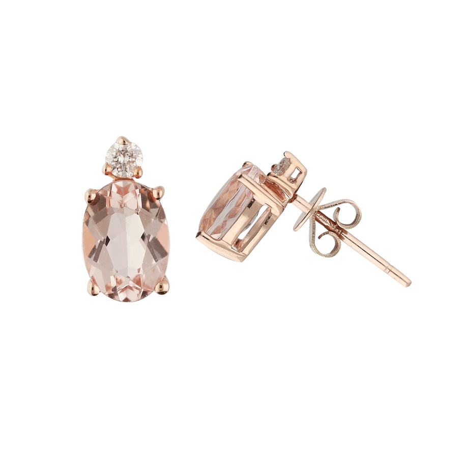 Penelope 10K Rose Gold Oval-Cut Madagascar Morganite Earrings