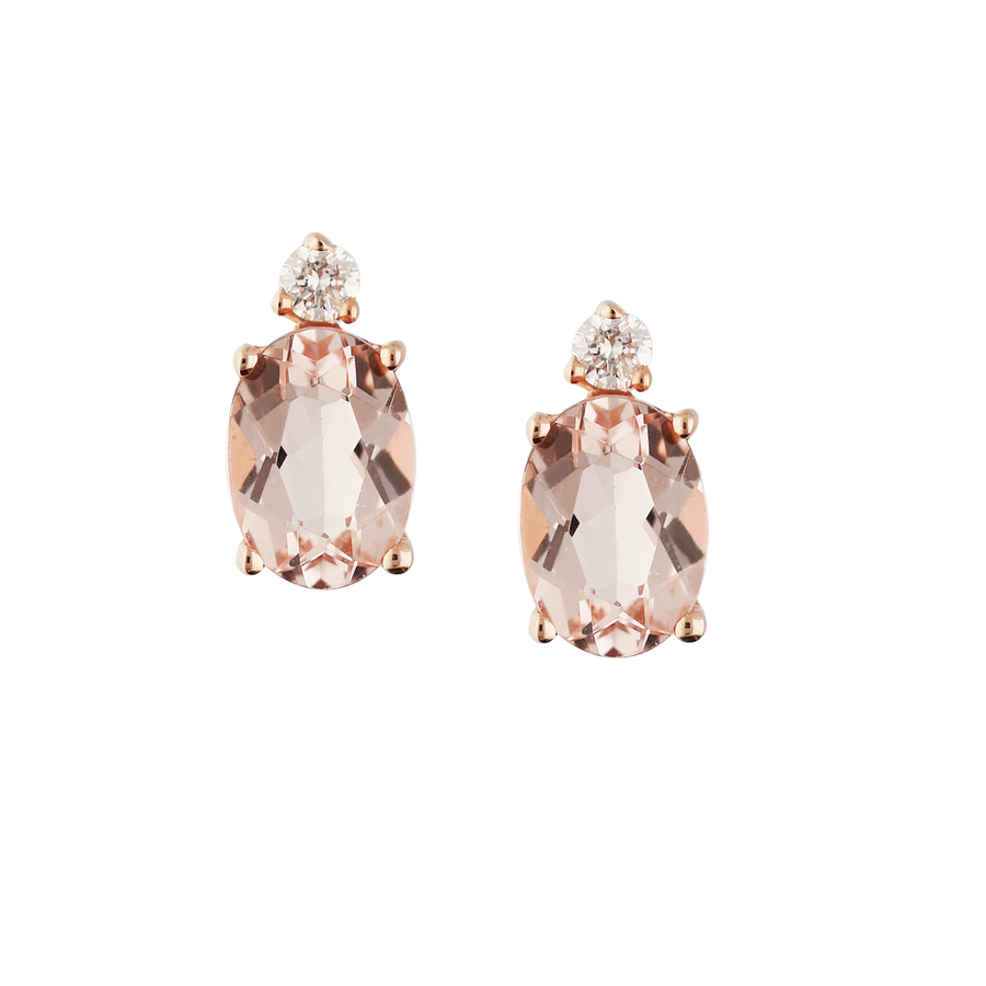 Penelope 10K Rose Gold Oval-Cut Madagascar Morganite Earrings