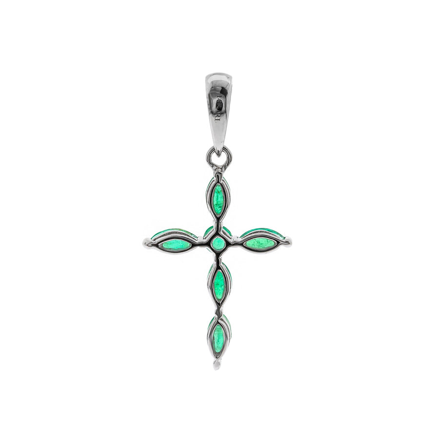 Gia 10K White Gold Round-Cut Natural Zambian Emerald Pendant