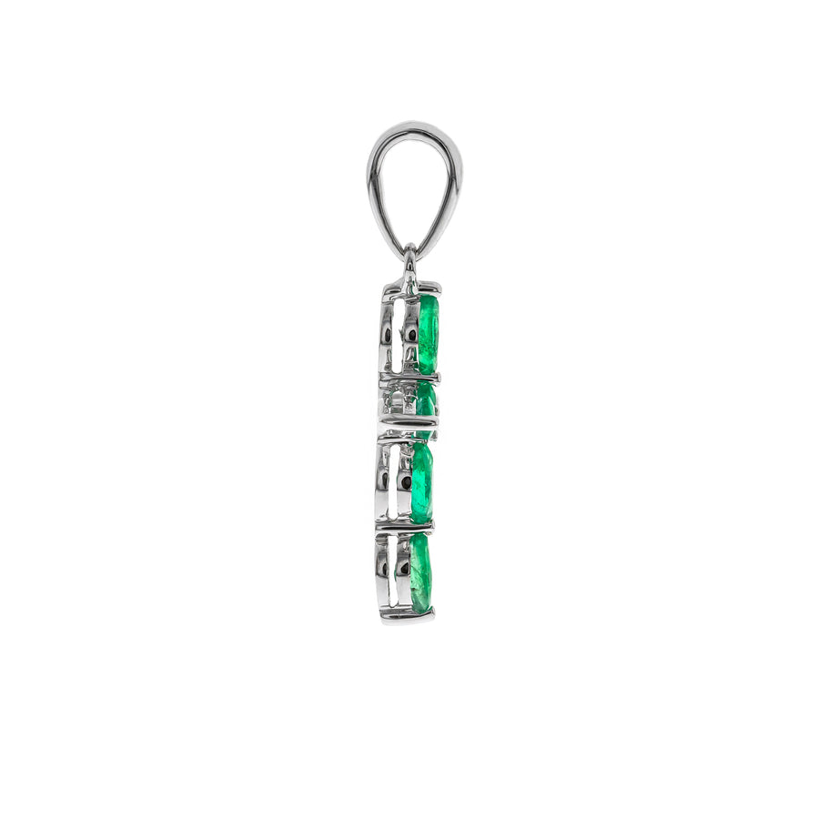 Gia 10K White Gold Round-Cut Natural Zambian Emerald Pendant