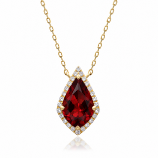 Valerie 10K Yellow Gold Pear-Cut Rhodolite Garnet Pendant