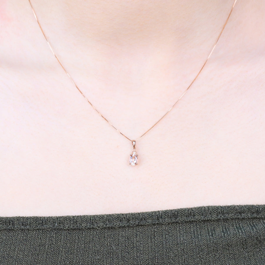 Mila 10K Rose Gold Oval-Cut Morganite Pendant