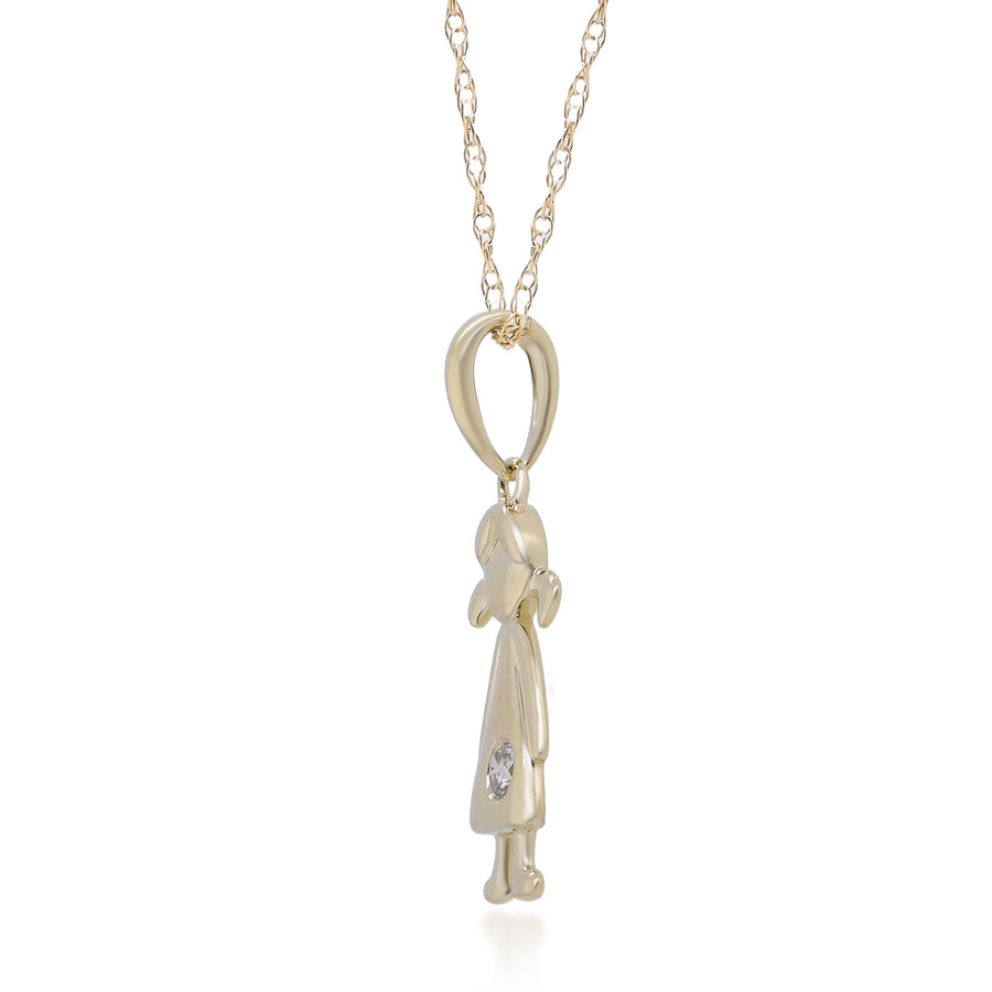 Willow 10K Yellow Gold Round-Cut White Diamond Pendant