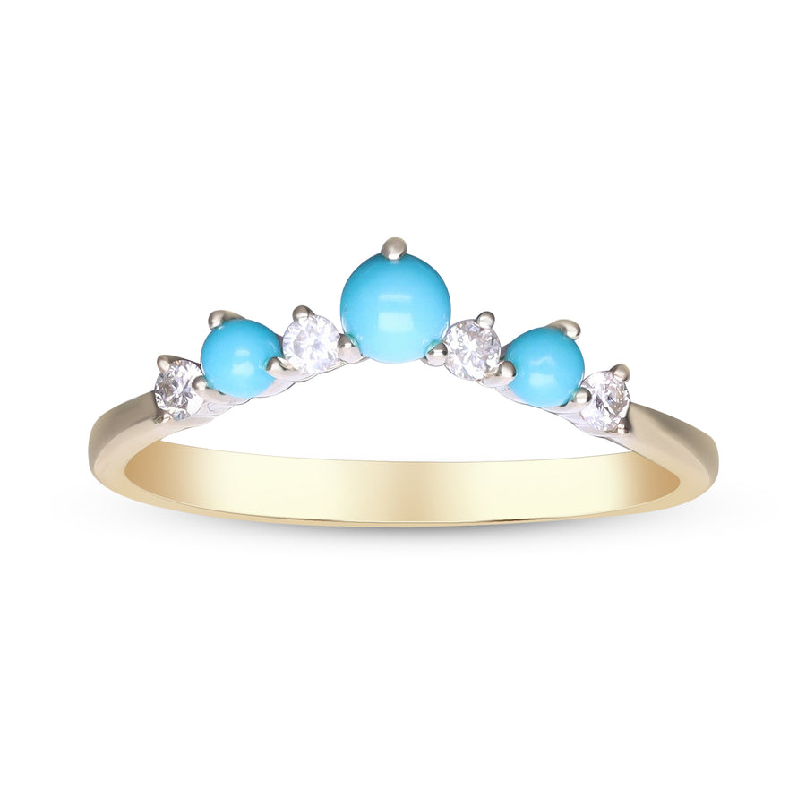 Aubrey 10K Yellow Gold Round-Cut Turquoise Ring