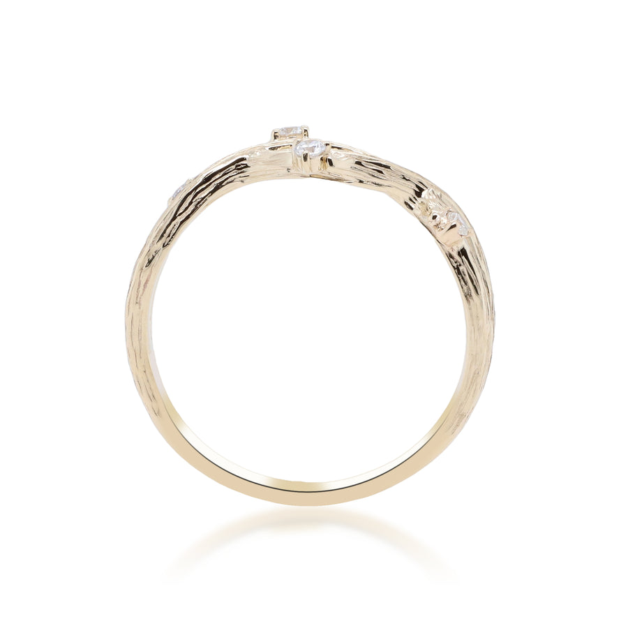 Scarlett 10K Yellow Gold Round-Cut White Diamond Ring