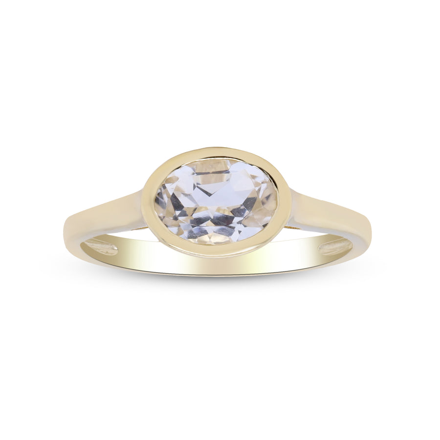 Scarlett 10K Yellow Gold Oval-Cut White Topaz Ring