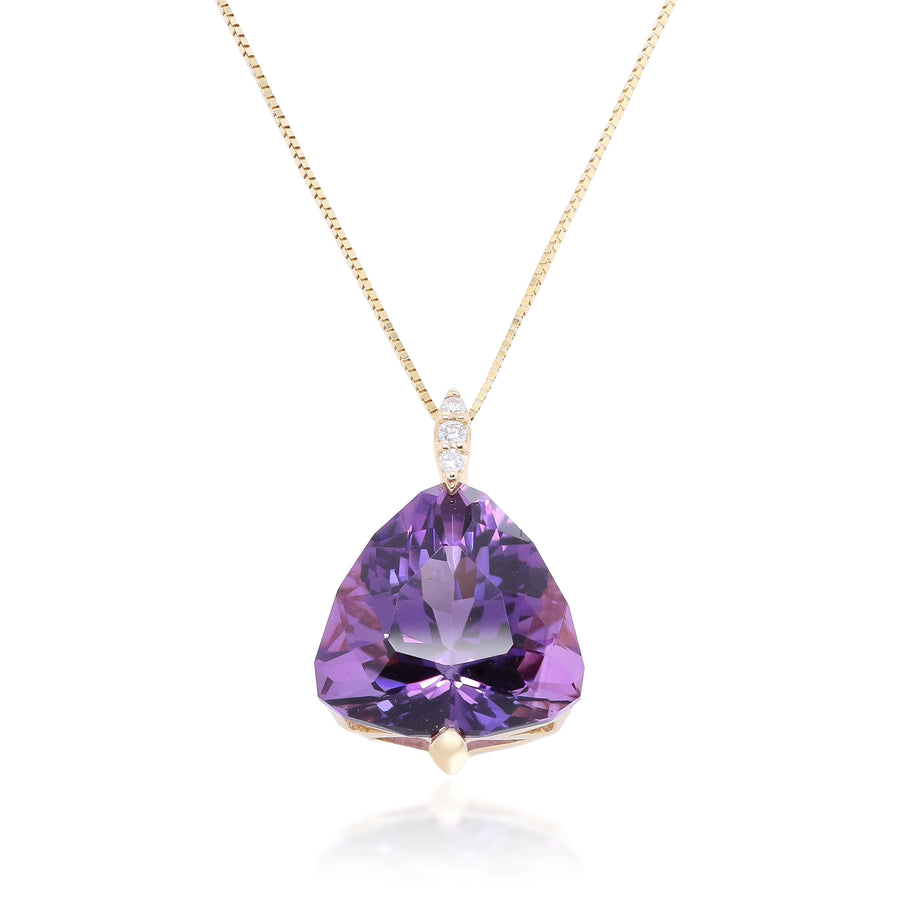 Luna 14K Yellow Gold Trillion-Cut Brazilian Amethyst Pendant