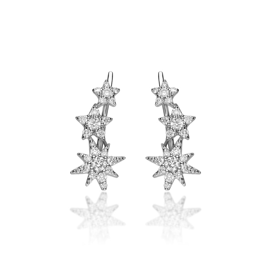 Hannah 14K White Gold Round-Cut White Diamond Earrings