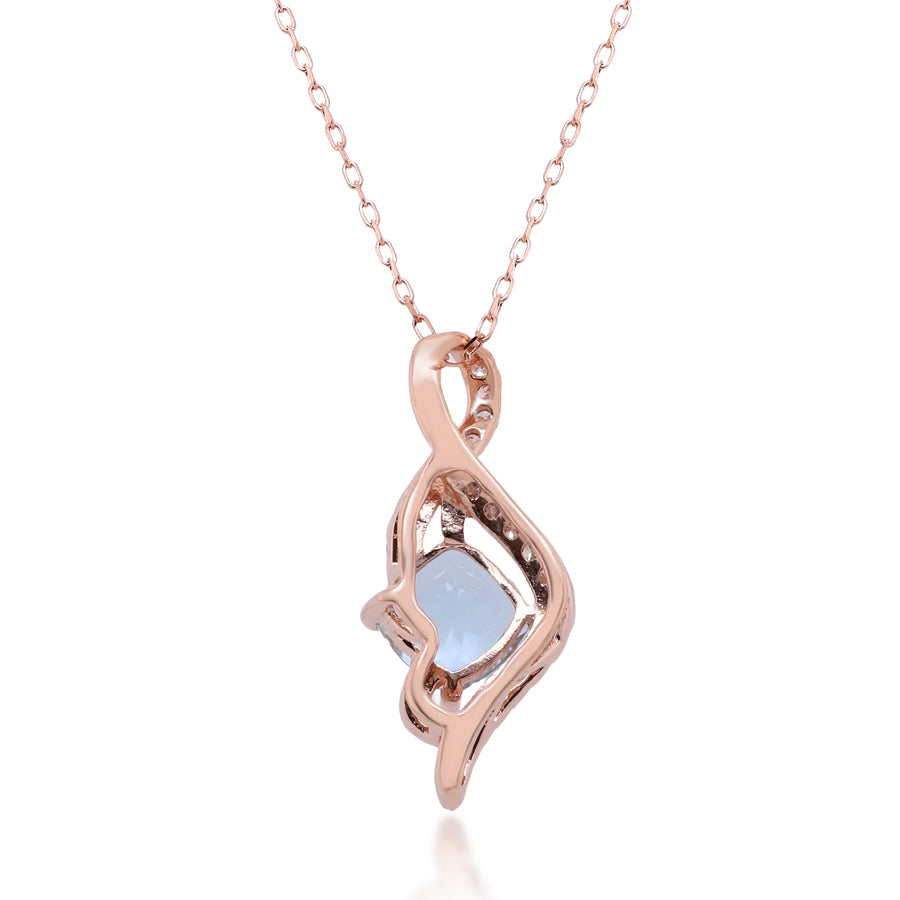 Isabel 14K Rose Gold Cushion-Cut Brazilian Aquamarine Pendant