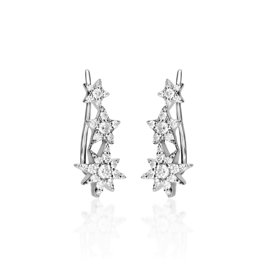 Hannah 14K White Gold Round-Cut White Diamond Earrings