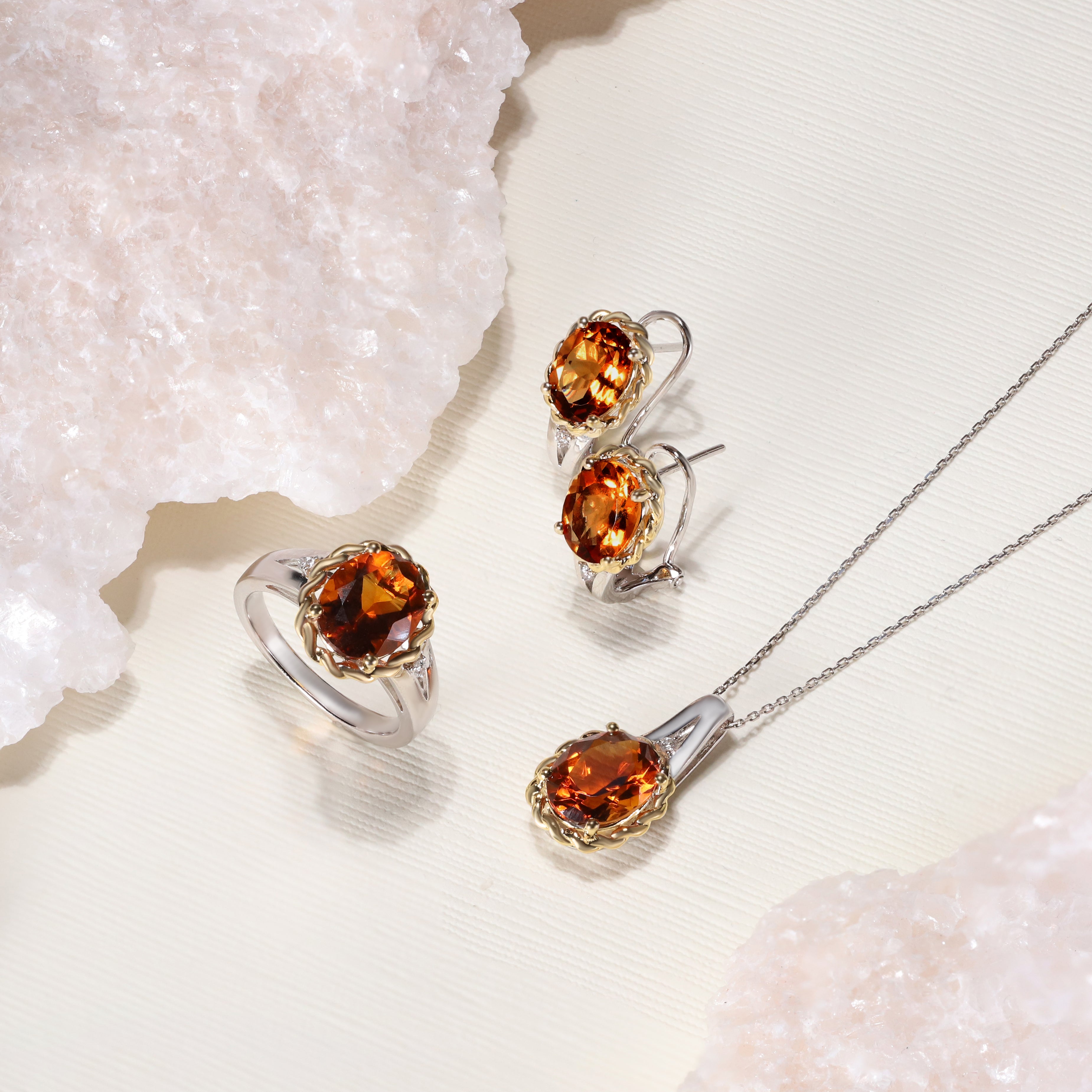 Citrine Jewelry Trio Set