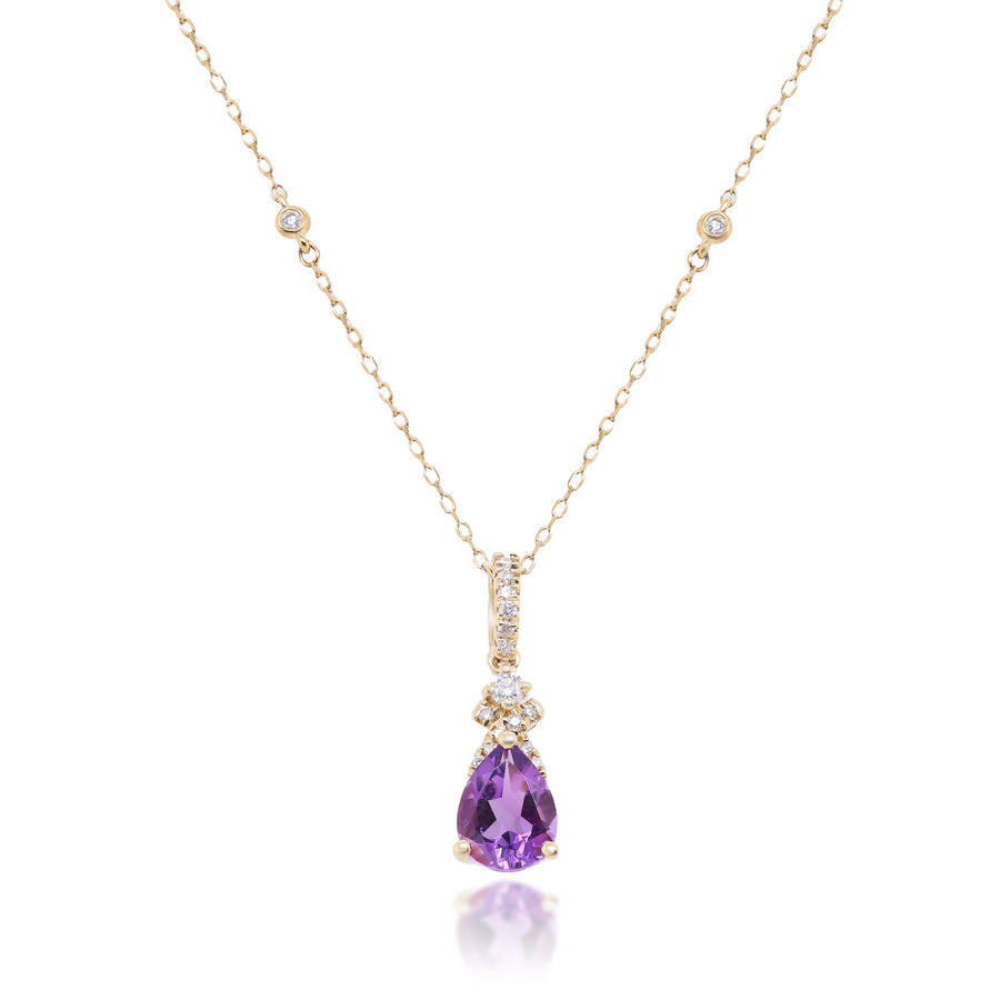 Hadley 14K Yellow Gold Pear-Cut Brazilian Amethyst Pendant