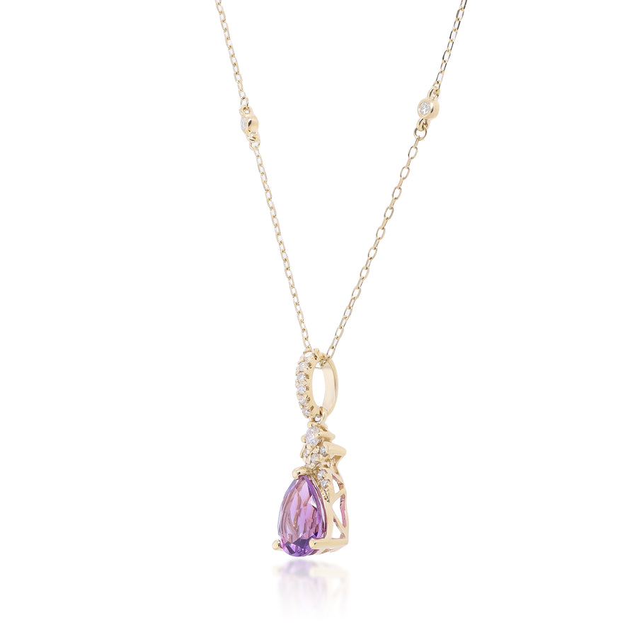 Hadley 14K Yellow Gold Pear-Cut Brazilian Amethyst Pendant