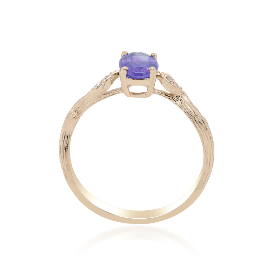 Abby 14K Yellow Gold Oval-Cut Tanzanian Tanzanite Ring