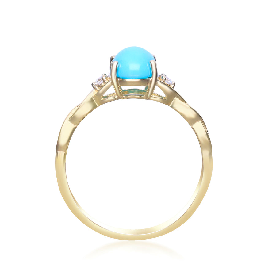 Aubrey 10K Yellow Gold Oval-Cut Turquoise Ring