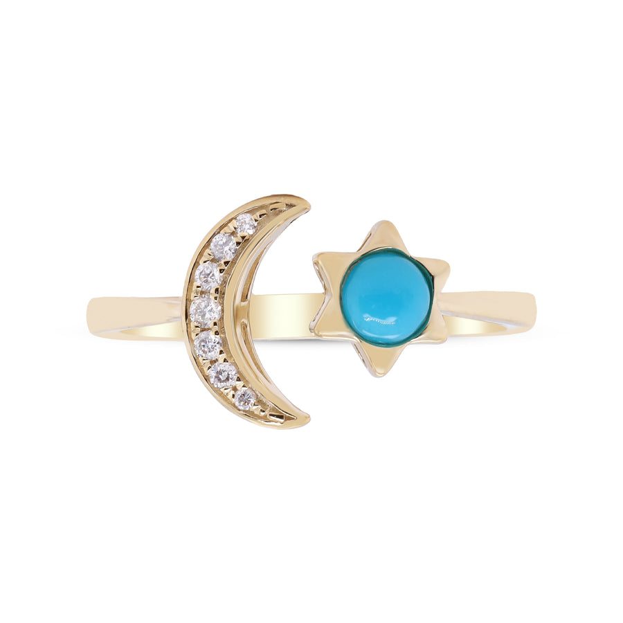 Aubrey 10K Yellow Gold Round-Cut Turquoise Ring