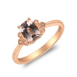 Kiara 10K Rose Gold Cushion-Cut Madagascar Morganite Ring