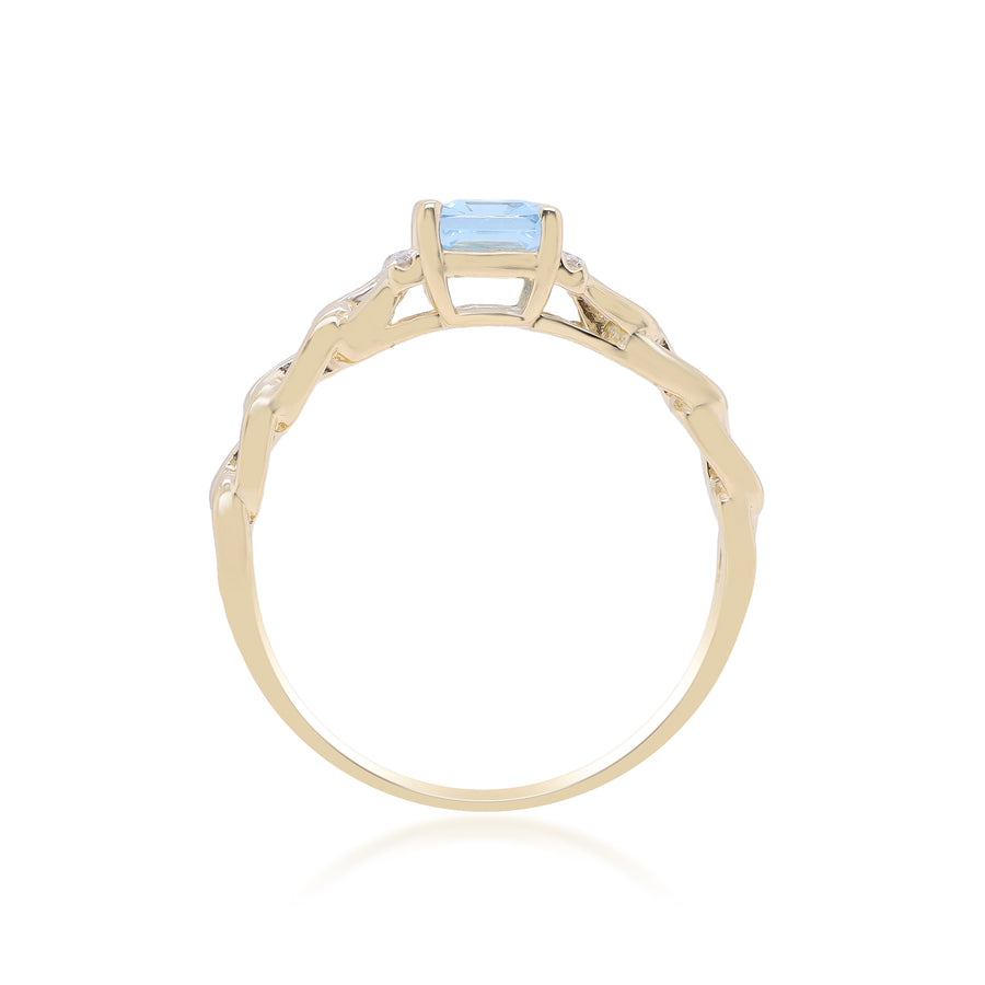 Abby 14K Yellow Gold Emerald-Cut Aquamarine Ring