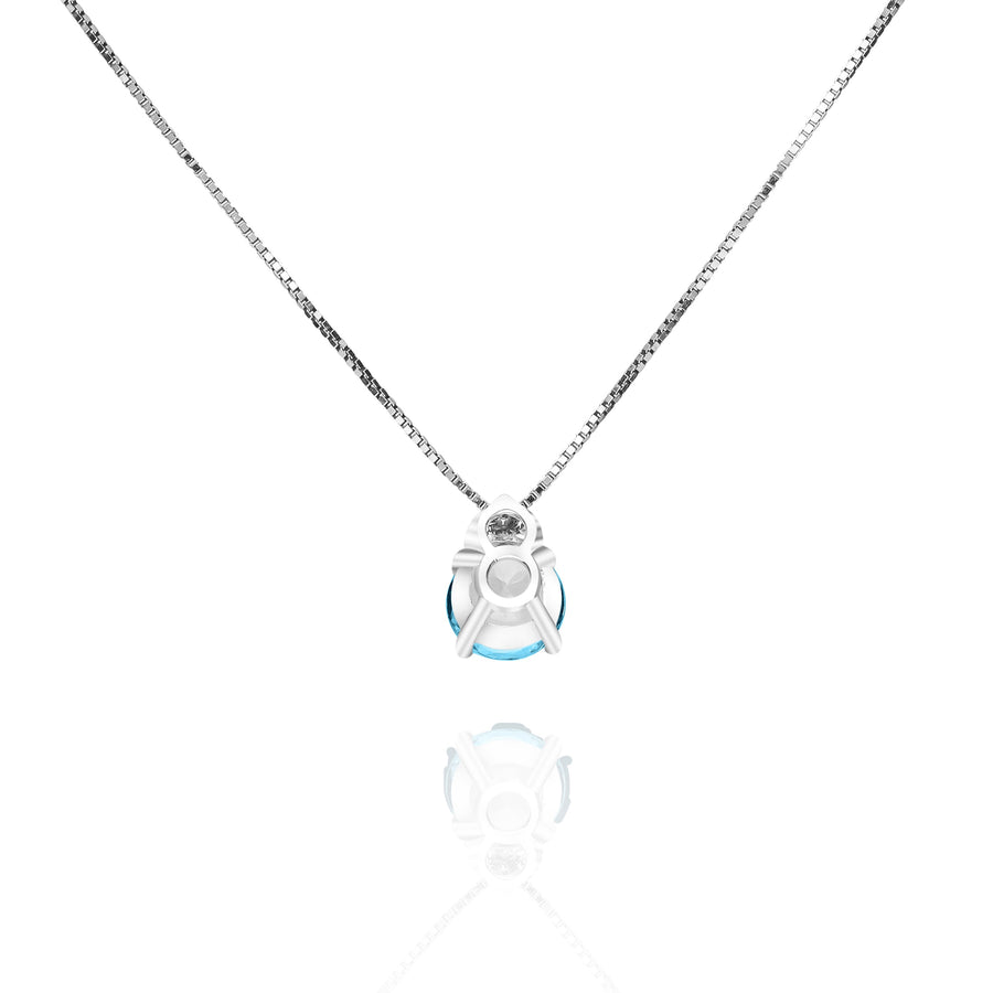 Alora 14K White Gold Round-Cut Brazilian Aquamarine Pendant