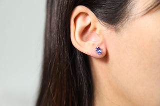 Harlee 14K White Gold Oval-Cut Ceylon Blue Sapphire Earring