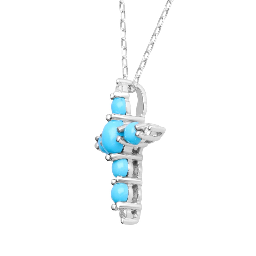 Addison 10K White Gold Oval-Cut Arizona Turquoise Pendant