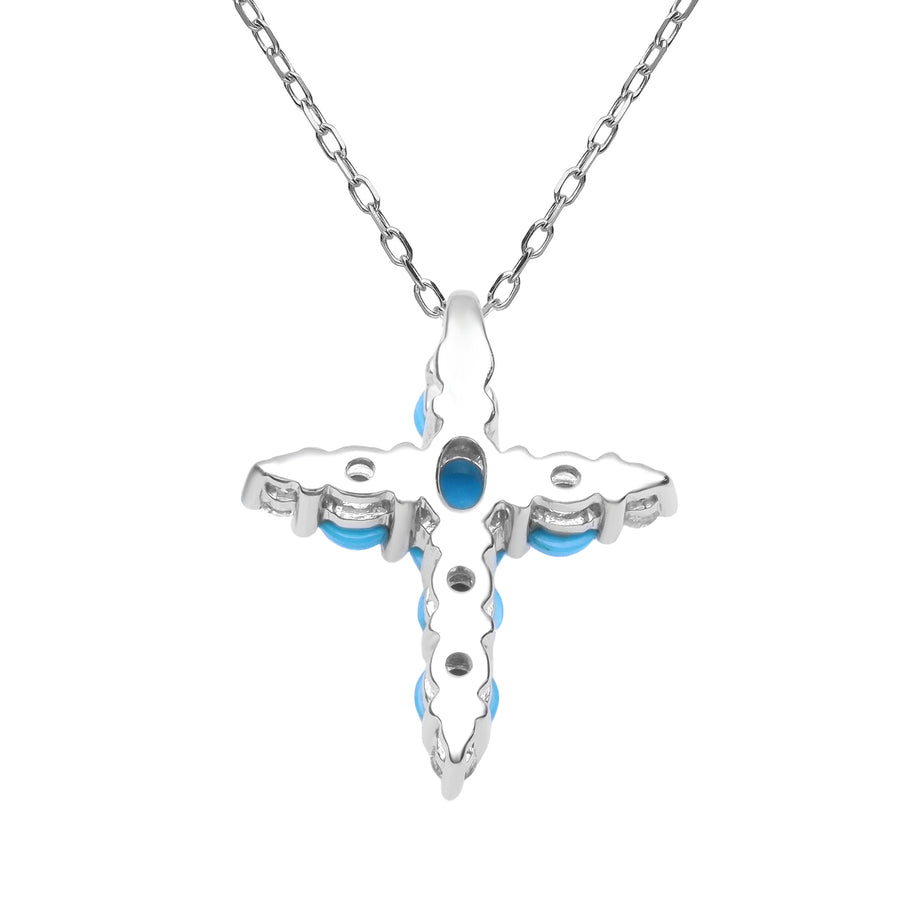 Addison 10K White Gold Oval-Cut Arizona Turquoise Pendant