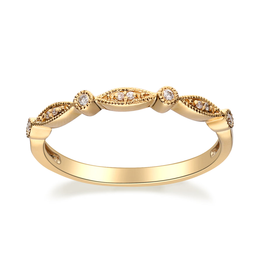 Josie 14K Yellow Gold Round-Cut White Diamond Ring