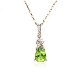 Kalani 14K Yellow Gold Pear-Cut Manchurian Peridot Pendant