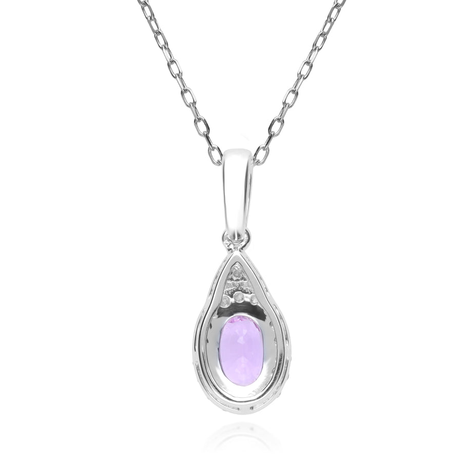 Hannah 14K White Gold Oval-Cut Pink Sapphire Pendant