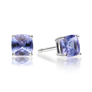 Aspen 14K White Gold Cushion-Cut Tanzanite Earrings