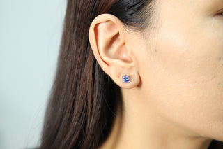 Aspen 14K White Gold Cushion-Cut Tanzanite Earrings