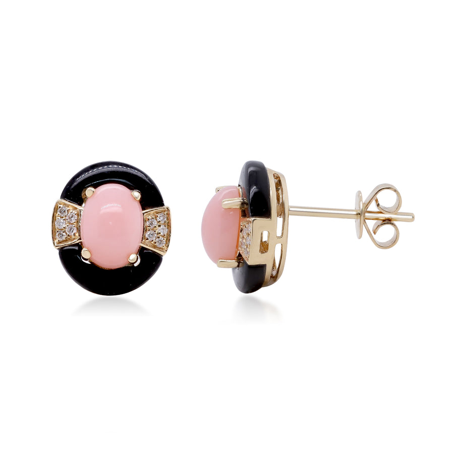 Melissa 14K Yellow Gold Oval-Cut Pink Opal Earrings